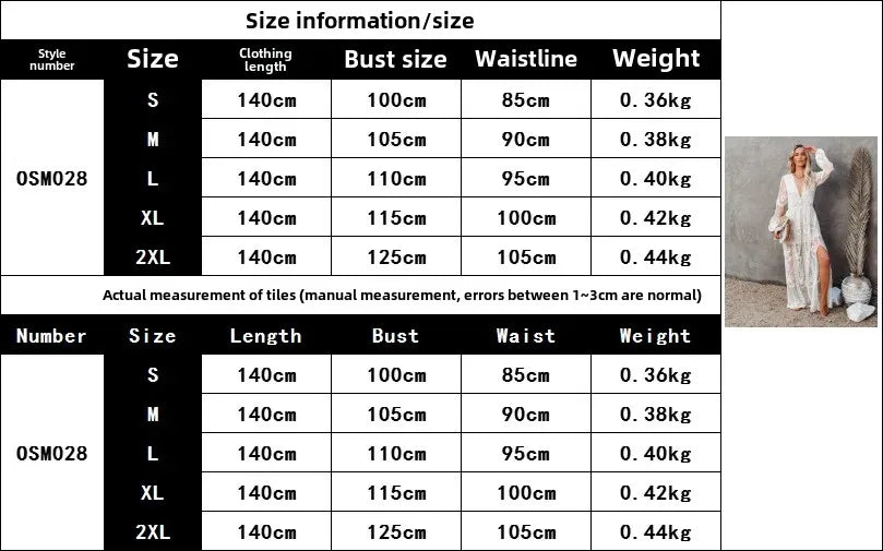 Spring Summer New Style Women's Long Sleeve V-neck Pure Color Lace Chiffon Dress Cross-Border Wedding Party Ball Gown