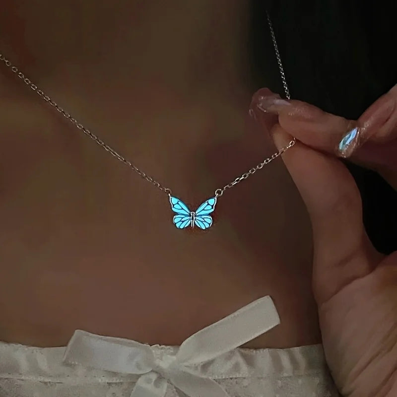 Glowing Butterfly necklace